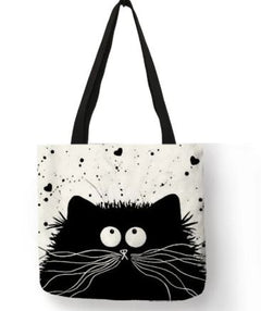 Reusable Tote Cute Cats Print