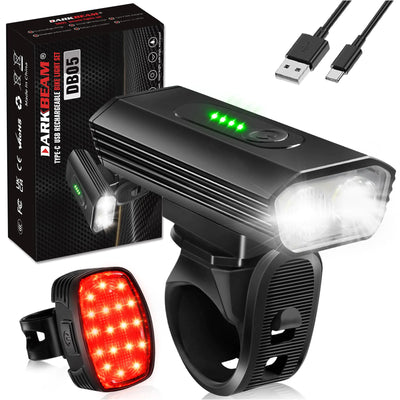 DARKBEAM Bike Headlight Rechargeable USB-C Bicycle Lights 4000LM