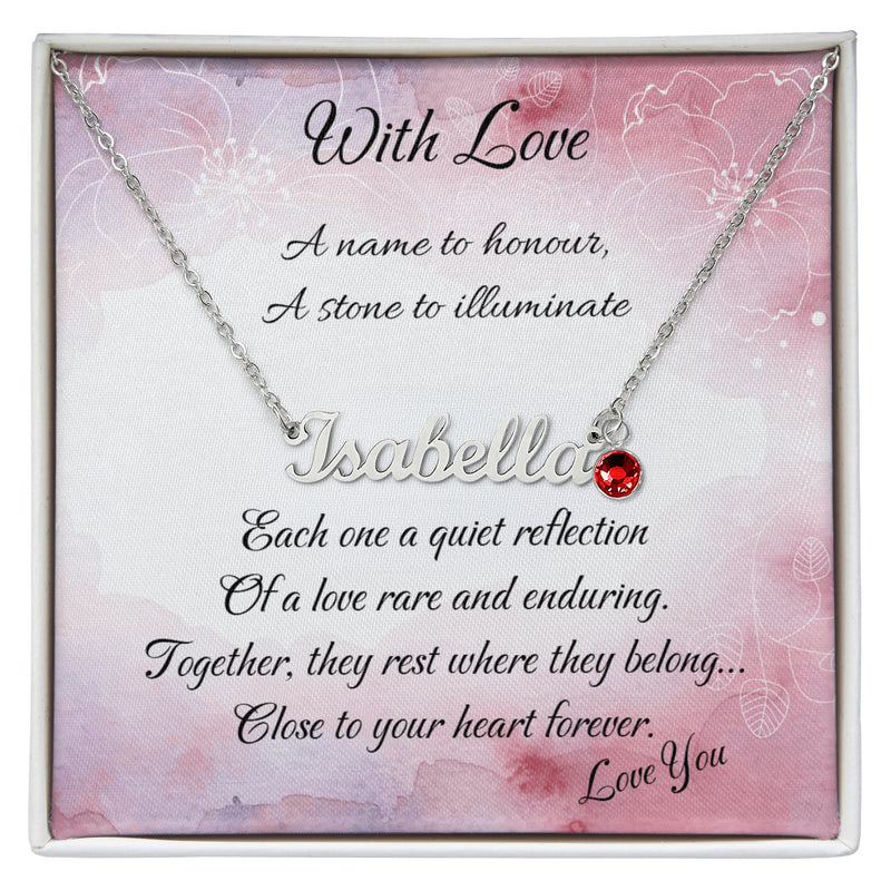 Custom Name Necklace and Birthstone