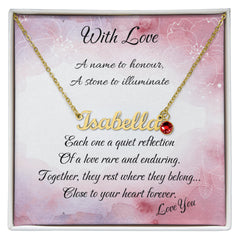 Custom Name Necklace and Birthstone