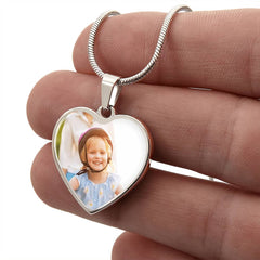 Buyer Upload Heart Necklace with Engraving