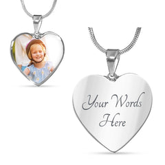 Buyer Upload Heart Necklace with Engraving