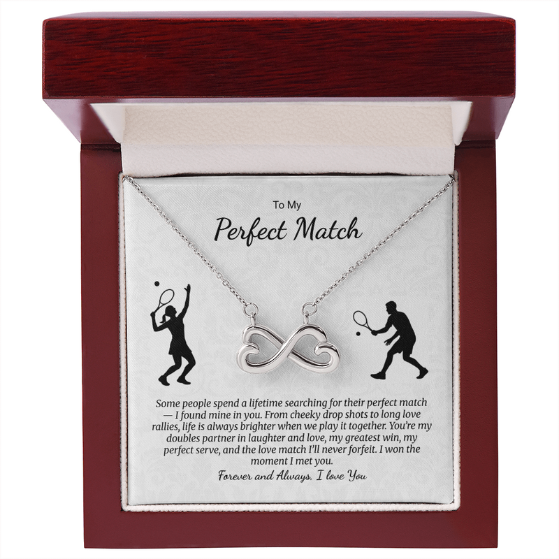 Endless Love Necklace. To My Perfect Match. Tennis Enthusiast gift