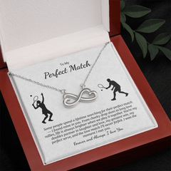 Endless Love Necklace. To My Perfect Match. Tennis Enthusiast gift