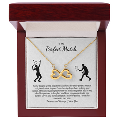 Endless Love Necklace. To My Perfect Match. Tennis Enthusiast gift