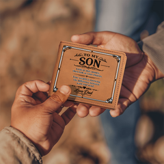 To My Son - Leather Wallet. Love Dad