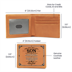 To My Son - Leather Wallet. Love Dad