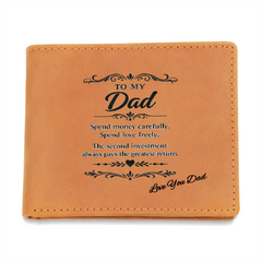 To My Dad - Leather Wallet with words of wisdom