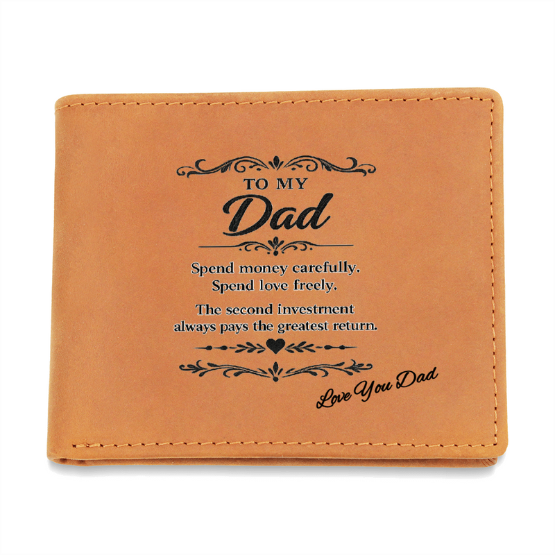 To My Dad - Leather Wallet with words of wisdom