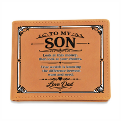 To My Son - Leather Wallet. Love Dad