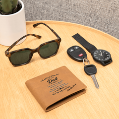 To My Dad - Leather Wallet with words of wisdom