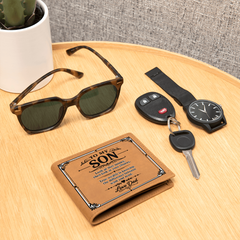 To My Son - Leather Wallet. Love Dad