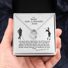 Lucky in Love Necklace. To My Birdie with a beautiful Smile. The Golf Lovers Gift