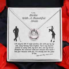 Lucky in Love Necklace. To My Birdie with a beautiful Smile. The Golf Lovers Gift