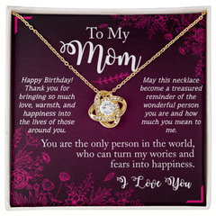 To My Mom - Happy Birthday - Love Knot Necklace