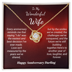Happy Anniversary To My Wonderful Wife - Love Knot Necklace