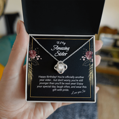 Happy Birthday Sister - To An Amazing Sister Love Knot Necklace