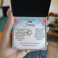A Special Happy 20th Birthday - Love Knot Necklace