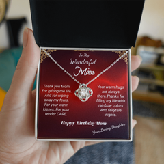 Happy Birthday - Love Knot Necklace - Your Loving Daughter