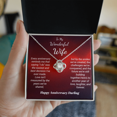 Happy Anniversary To My Wonderful Wife - Love Knot Necklace