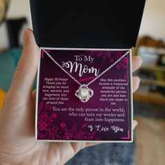 To My Mom - Happy Birthday - Love Knot Necklace