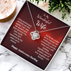 Happy Anniversary To My Wonderful Wife - Love Knot Necklace