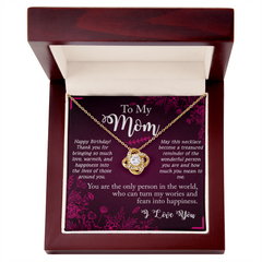 To My Mom - Happy Birthday - Love Knot Necklace
