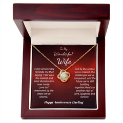 Happy Anniversary To My Wonderful Wife - Love Knot Necklace