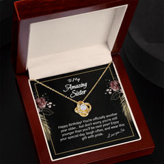 Happy Birthday Sister - To An Amazing Sister Love Knot Necklace