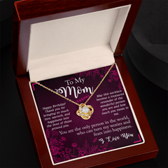 To My Mom - Happy Birthday - Love Knot Necklace