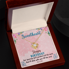 Happy Birthday Sweetheart - Love Knot Necklace.