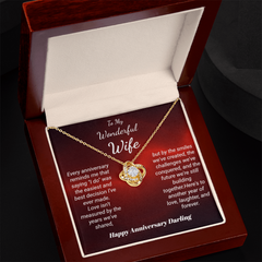 Happy Anniversary To My Wonderful Wife - Love Knot Necklace