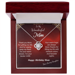 Happy Birthday - Love Knot Necklace - Your Loving Daughter