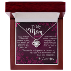 To My Mom - Happy Birthday - Love Knot Necklace
