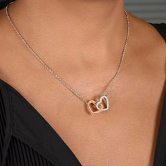 To my Loving Sister. Interlocking Hearts Necklace