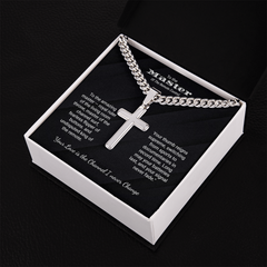 Cuban Chain with Artisan Cross Necklace. For the Master of the remote
