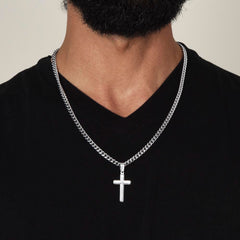 Cuban Chain with Artisan Cross Necklace. For the Master of the remote