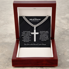 Cuban Chain with Artisan Cross Necklace. For the Master of the remote