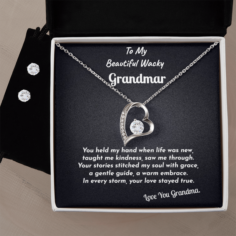 Forever Love Necklace & Earing Set. To My Beautiful Wacky Grandma.