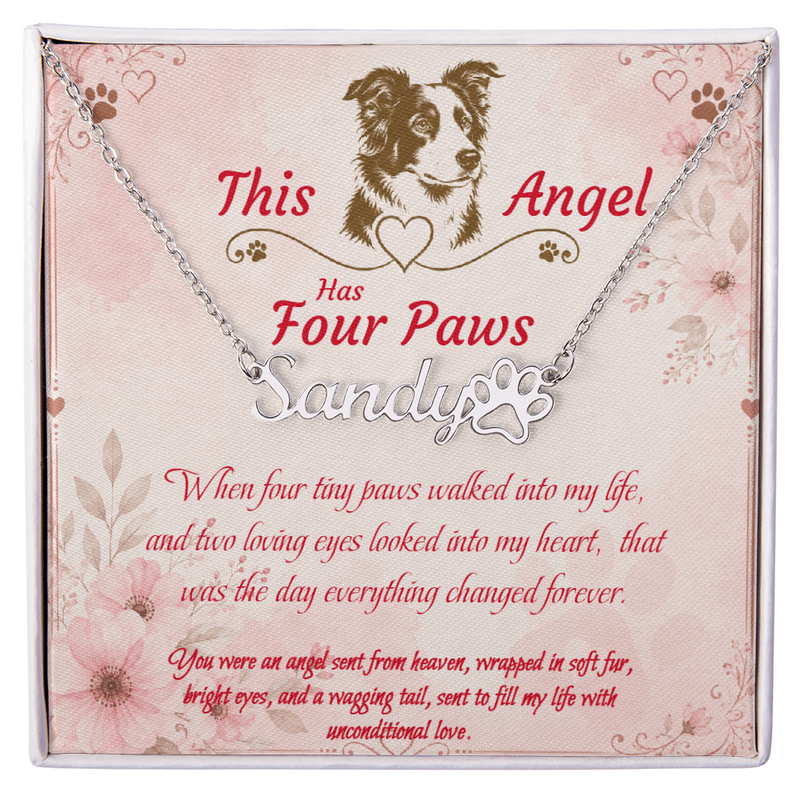 Personalized Dog Name Necklace - This Angel Has Four Paws