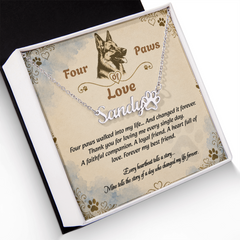 Personalized Dog Name Necklace - Four Paws Of Love