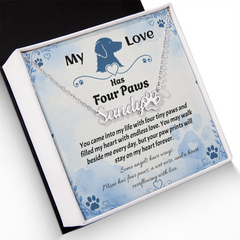 Personalized Dog Name Necklace - My Love Has Four Paws