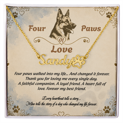 Personalized Dog Name Necklace - Four Paws Of Love