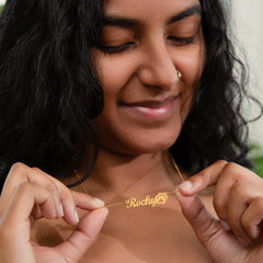 Personalized Dog Name Necklace - Paw Prints On My Heart