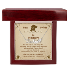 Personalized Dog Name Necklace - Paw Prints On My Heart