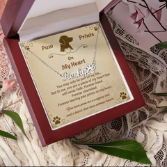 Personalized Dog Name Necklace - Paw Prints On My Heart
