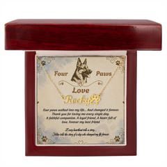 Personalized Dog Name Necklace - Four Paws Of Love