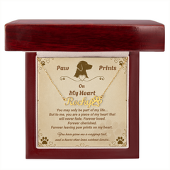 Personalized Dog Name Necklace - Paw Prints On My Heart