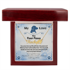 Personalized Dog Name Necklace - My Love Has Four Paws