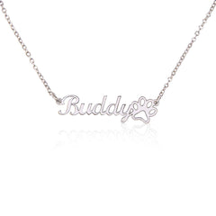 Name and Paw print Necklace